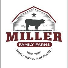 A logo with a cow and a barn

Description automatically generated